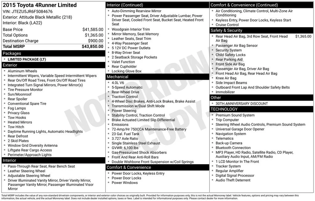 Used 2015 Black Toyota Limited image 41