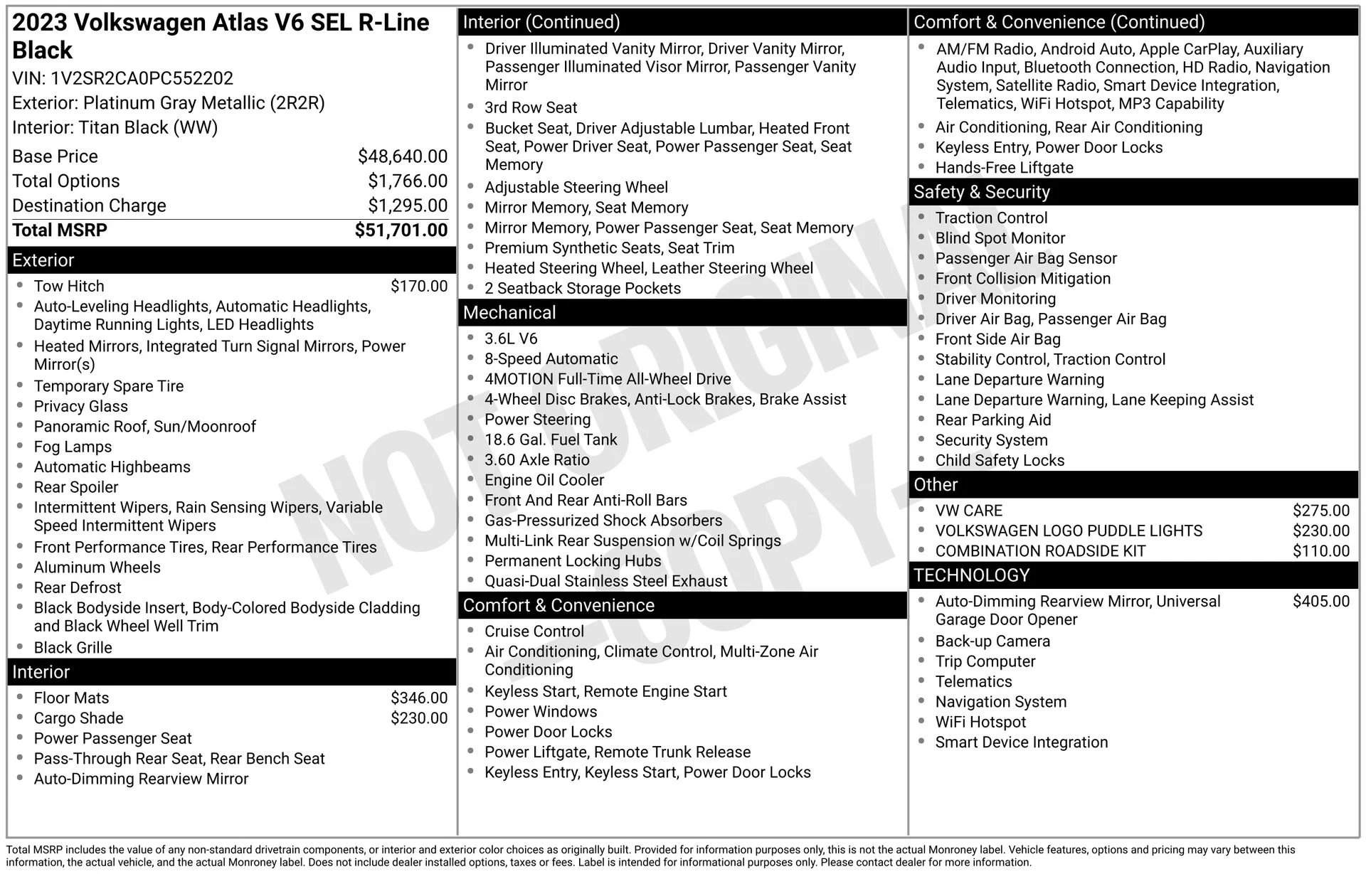 2023 Volkswagen Atlas 3.6L SEL R-Line Black 4MOTION's photo