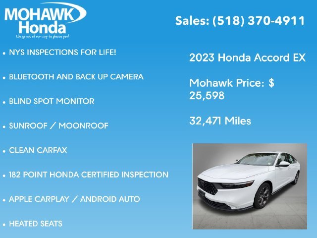 Certified Used 2023 Platinum White Pearl Honda EX image 8