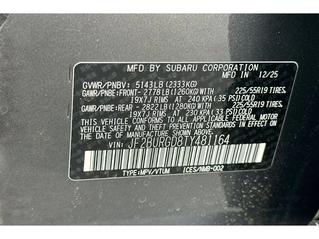 New 2026 MAGNETITE GRAY METALLIC Subaru Limited XT image 28