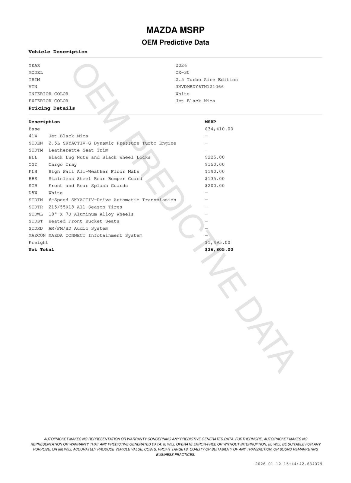 New 2026 Jet Black Mica Mazda 2.5 Turbo Aire Edition image 11
