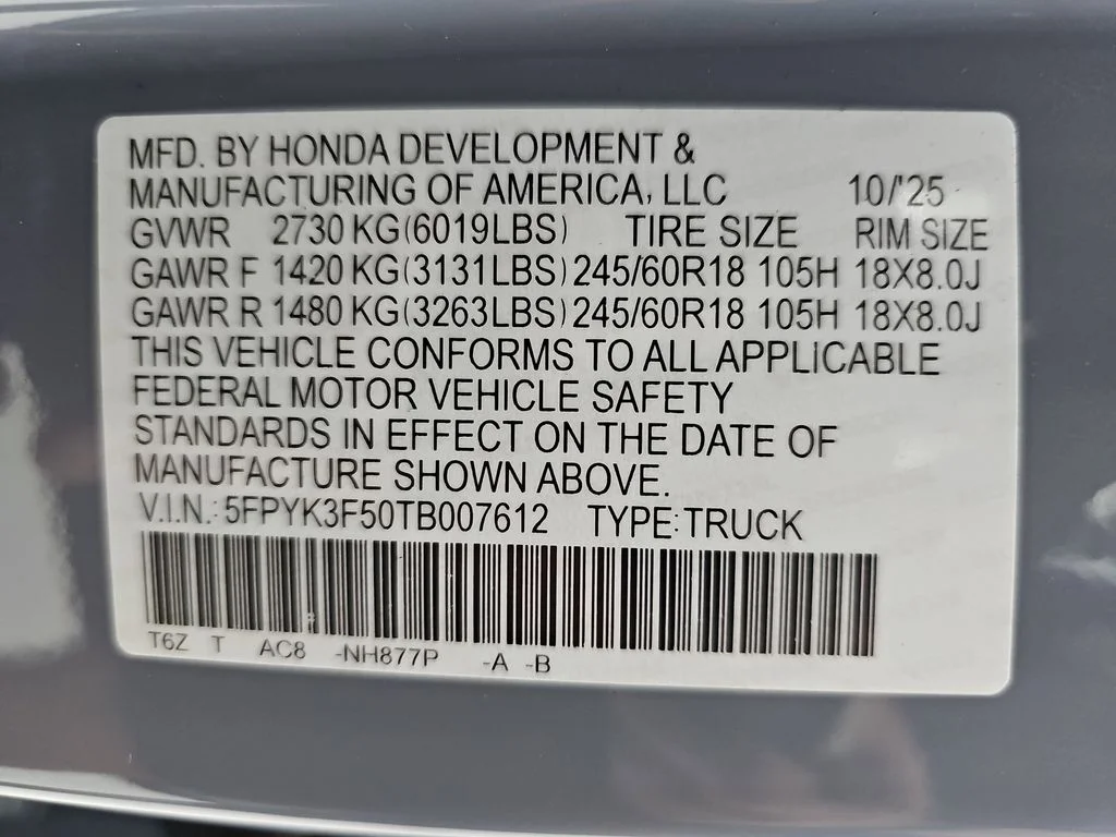 New 2026 Sonic Gray Pearl Honda RTL image 50