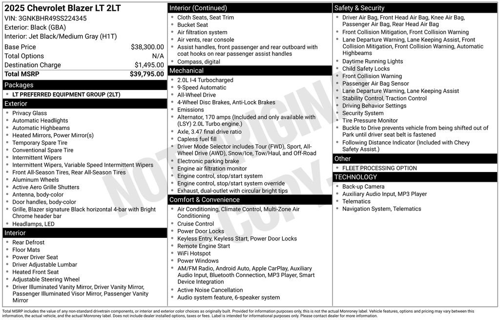 Used 2025 Chevrolet Blazer 2LT with VIN 3GNKBHR49SS224345 for sale in Elk River, Minnesota