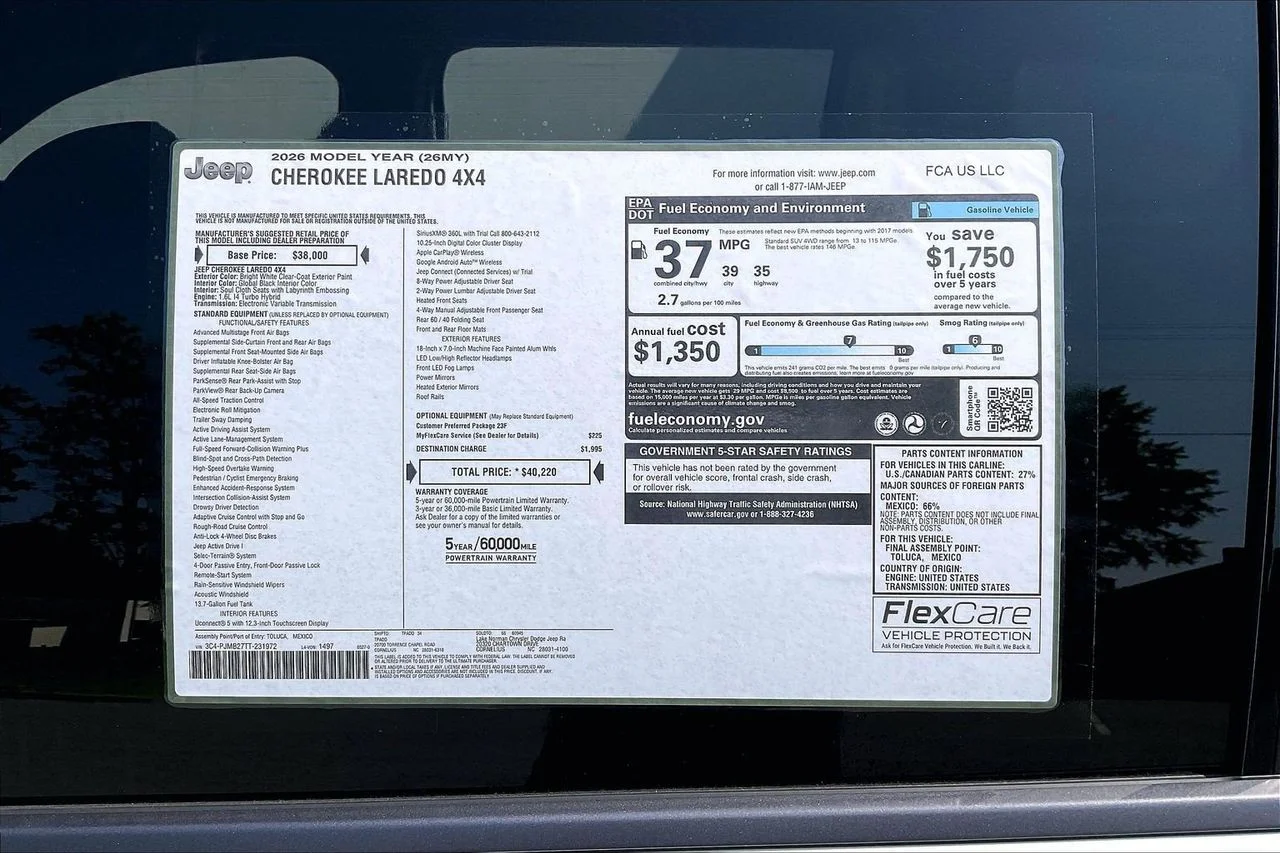 New 2026 Bright White Clearcoat Jeep Laredo image 32