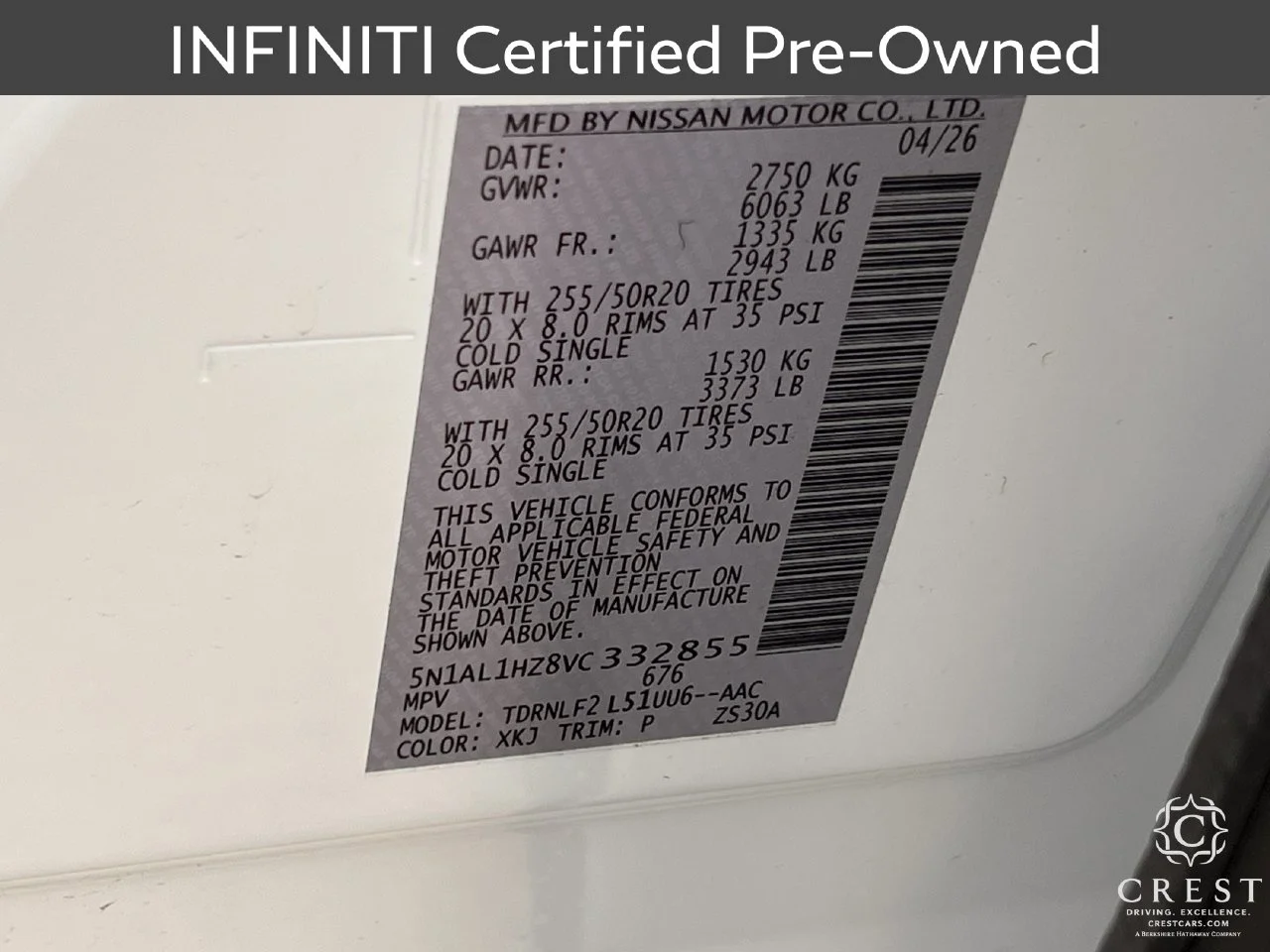 Certified Used 2027 Radiant White Black Obsidian INFINITI AUTOGRAPH image 34