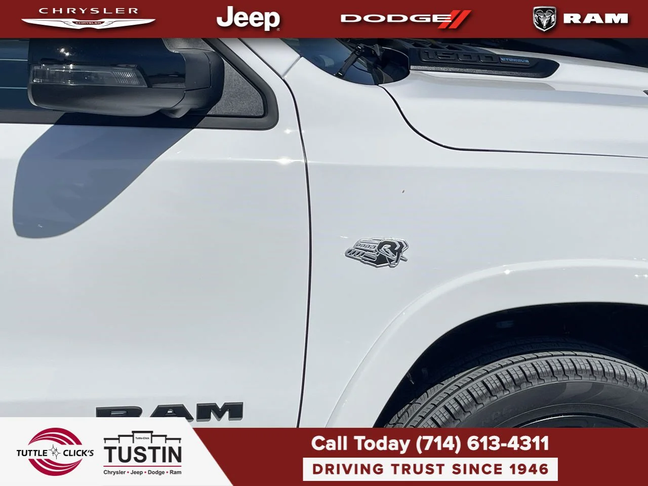 New 2026 Bright White Clear-Coat Exterior Paint RAM Laramie image 14