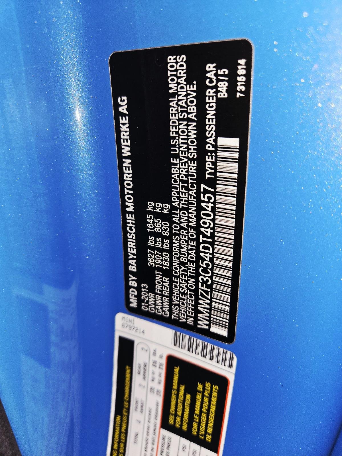 Used 2013 Reef Blue Metallic MINI CLUBVAN image 62