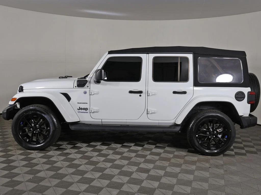 Used 2022 Bright White Clearcoat Jeep Unlimited Sahara 4xe image 14
