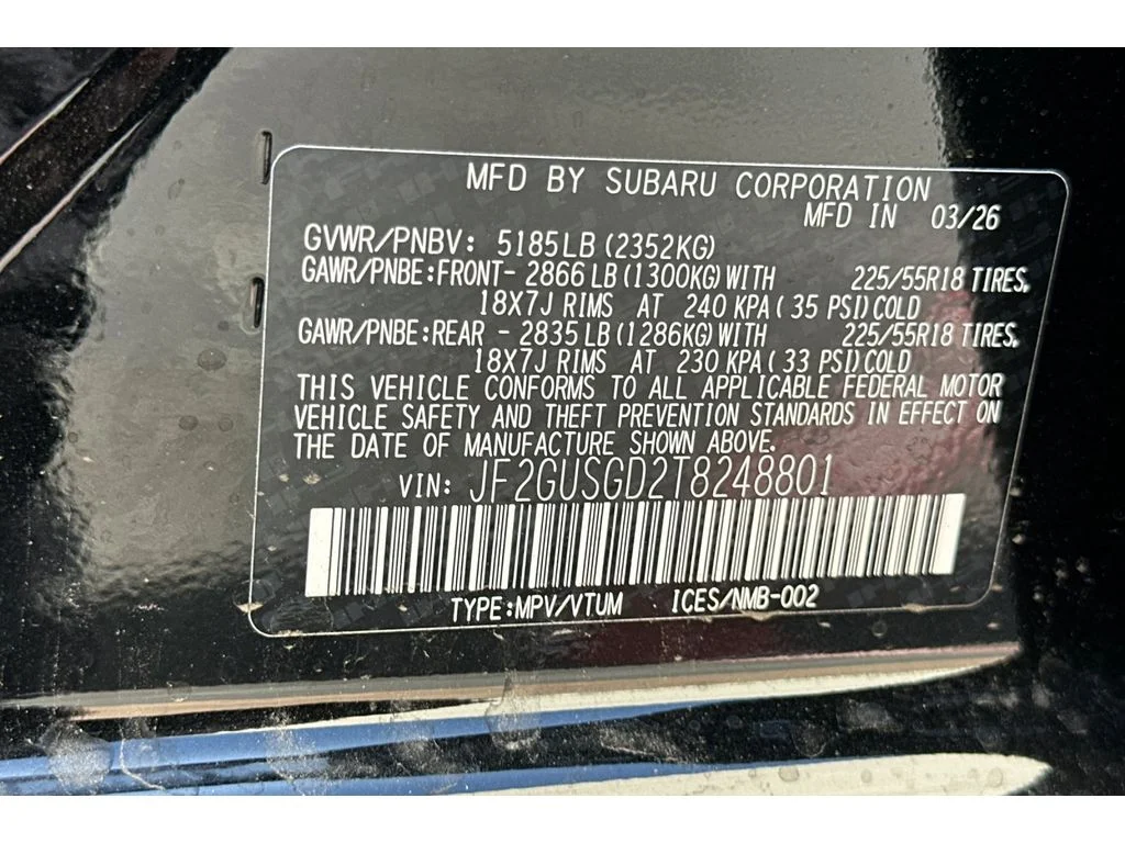 New 2026 CRYSTAL BLACK SILICA Subaru Sport Hybrid image 28