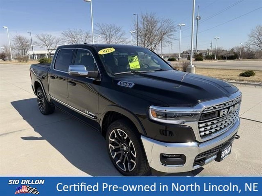 Used 2025 Diamond Black Crystal Pearl Coat Ram Limited Longhorn image 6