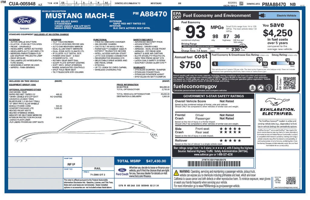 Used 2023 Red Ford Select image 3