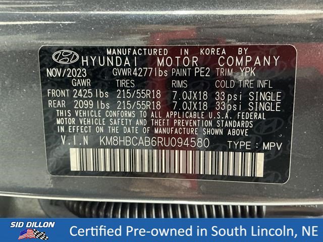 Used 2024 Ecotronic Gray Pearl Hyundai SEL image 14