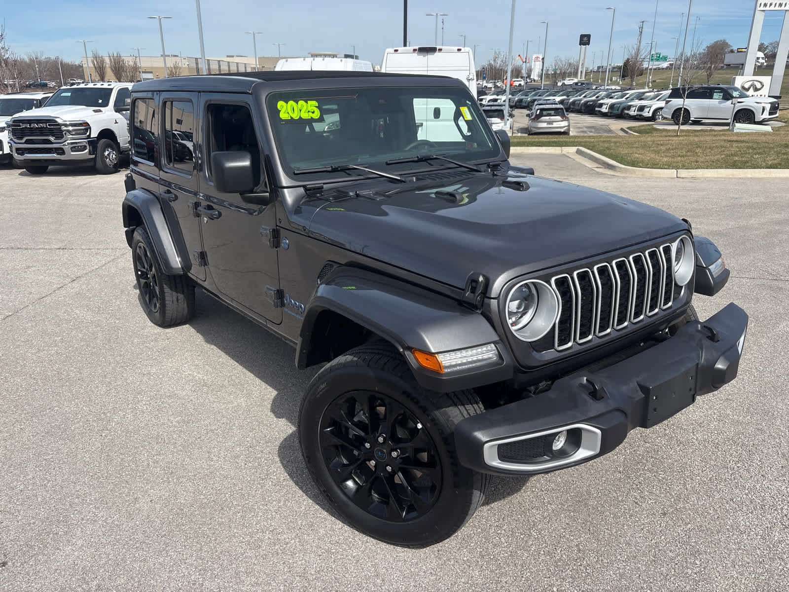 Used 2025 Jeep Wrangler 4xe Sahara 4XE with VIN 1C4RJXP62SW585333 for sale in Kansas City