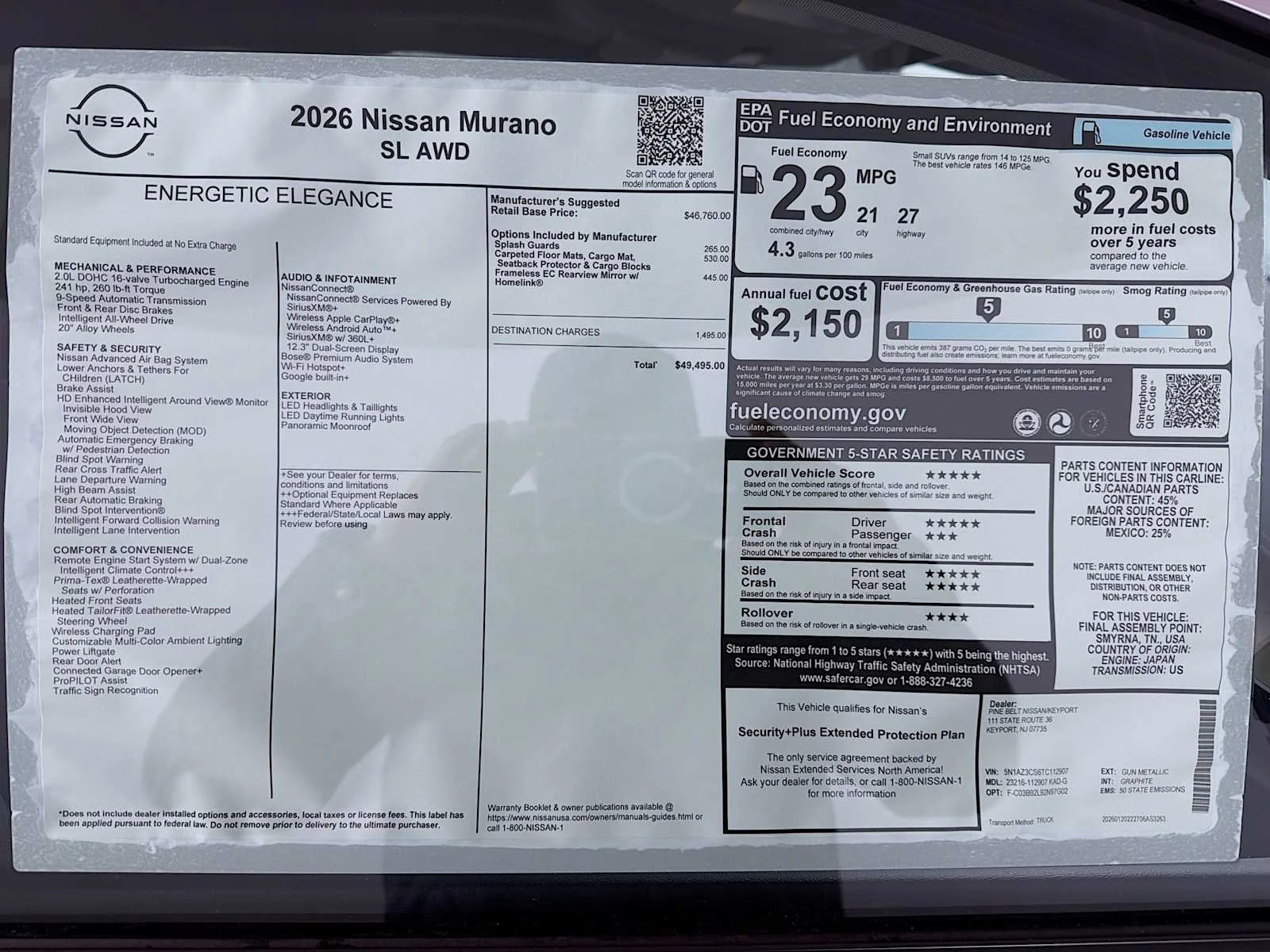 New 2026 Gun Metallic Nissan SL image 6