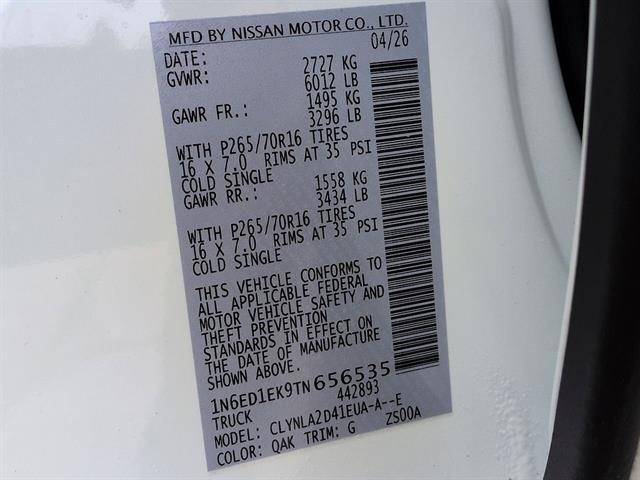 New 2026 Glacier White Nissan Crew Cab S image 15
