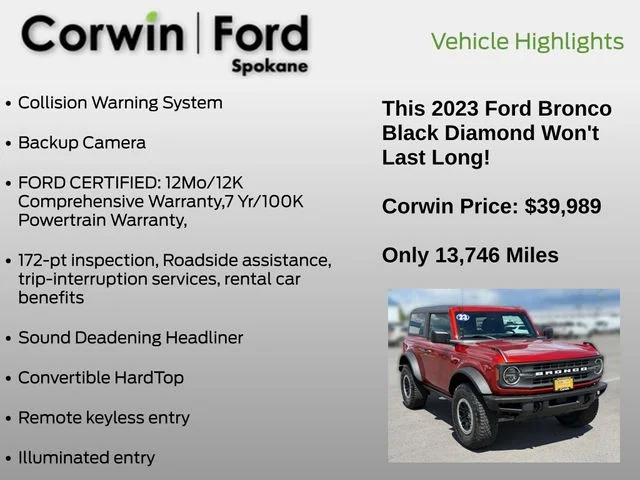 Certified Used 2023 Hot Pepper Red Metallic Tinted Clearcoat Ford Black Diamond image 7