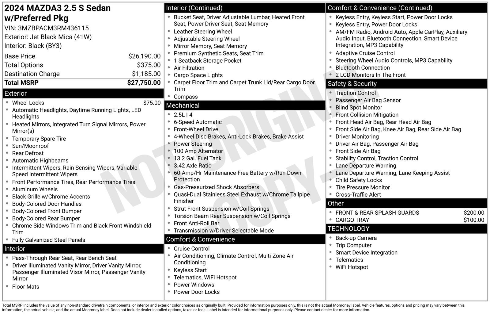 Used 2024 Jet Black Mica Mazda 2.5 S Preferred Package image 18