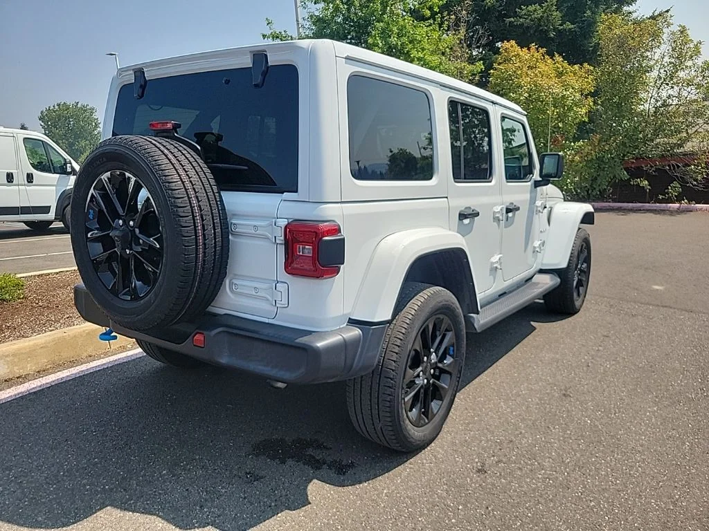 Used 2023 Bright White Clearcoat Jeep Sahara 4xe image 5