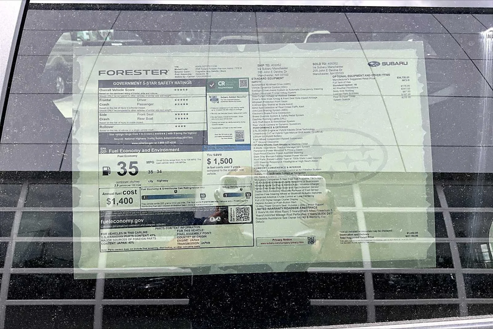 New 2026 Magnetite Gray Metallic Subaru Premium Hybrid image 19