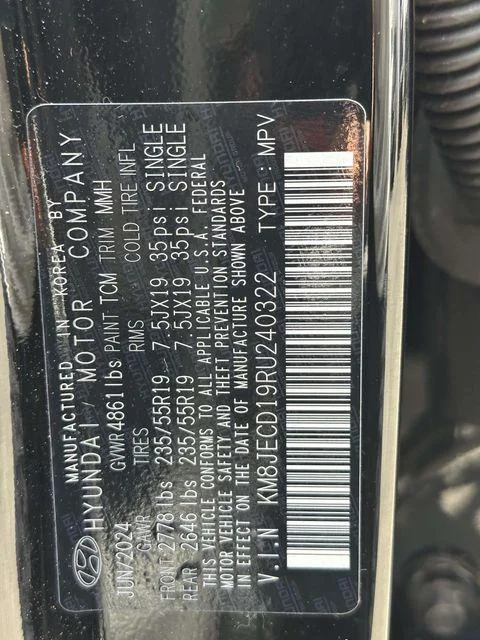 Used 2024 Black Pearl Hyundai Limited image 40