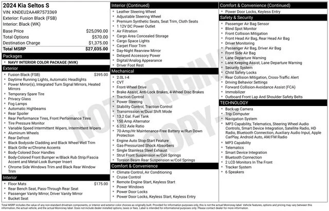 Used 2024 Black Kia S image 16