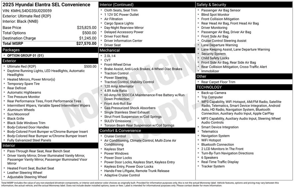 Used 2025 Red Hyundai SEL Convenience image 17