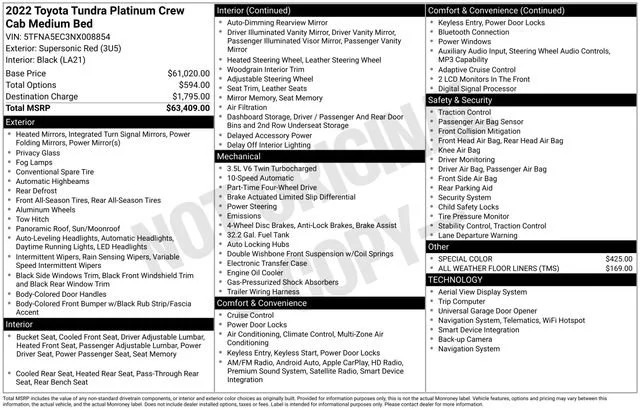 Used 2022 Red Toyota Platinum image 17