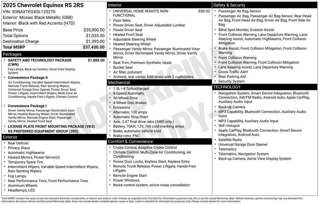 Used 2025 Black Chevrolet RS image 9