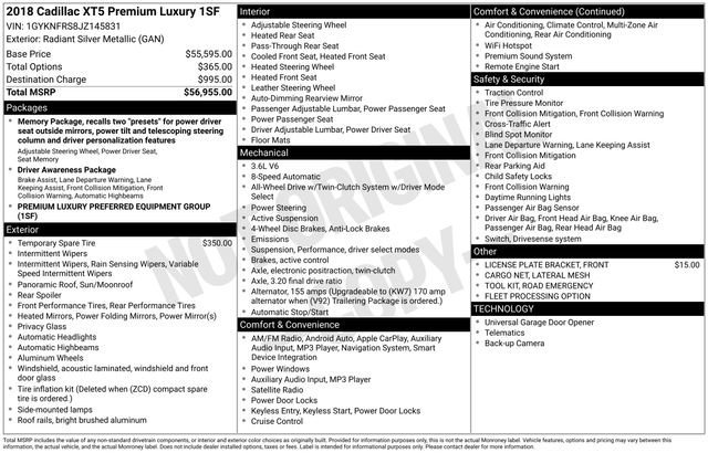 2018 Cadillac XT5 Premium Luxury