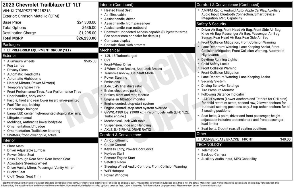 2023 Chevrolet Trailblazer LT's photo