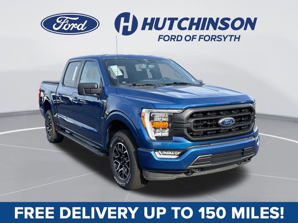 Atlas Blue Metallic 2023 Ford F-150 XLT SuperCrew 4WD Pickup Truck Four-Wheel Drive