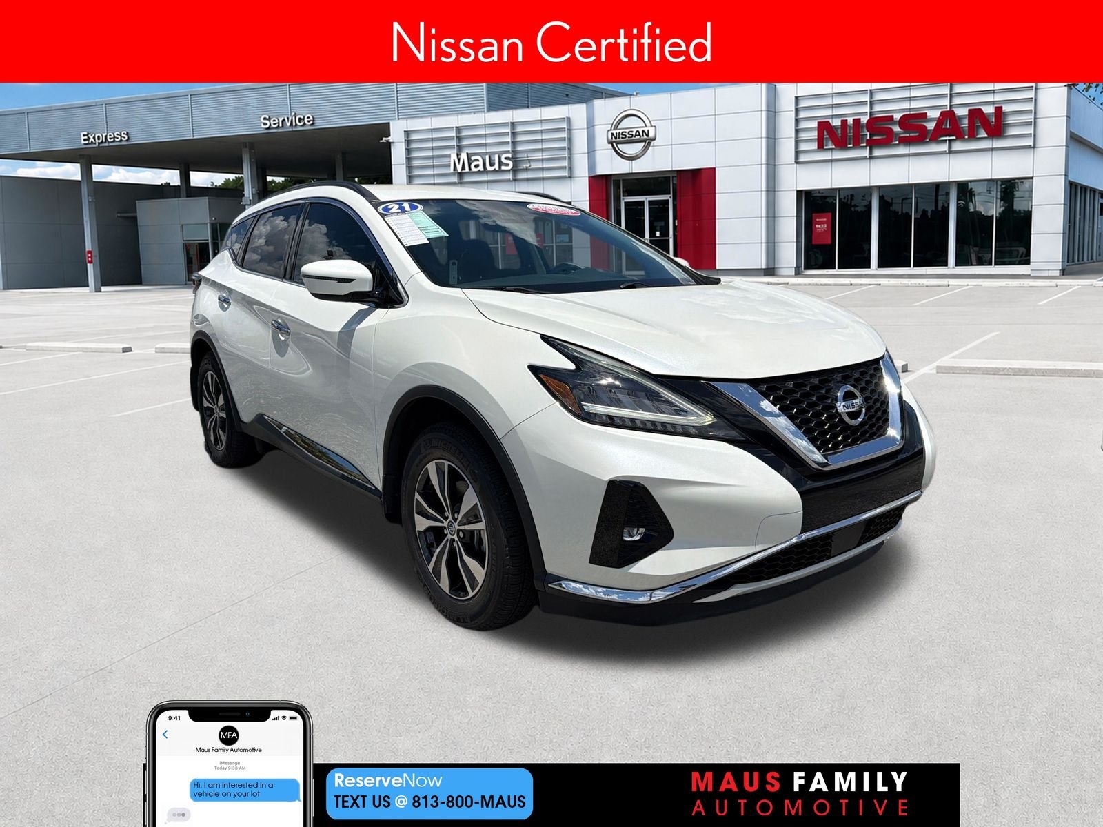 Certified Used 2021 White Nissan SV image 1