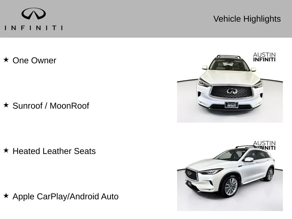 Certified Used 2023 White INFINITI Sensory image 3