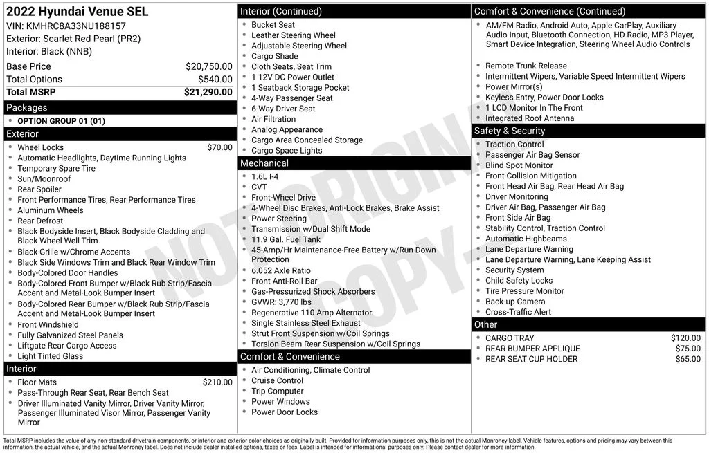 Used 2022 Red Hyundai SEL image 17