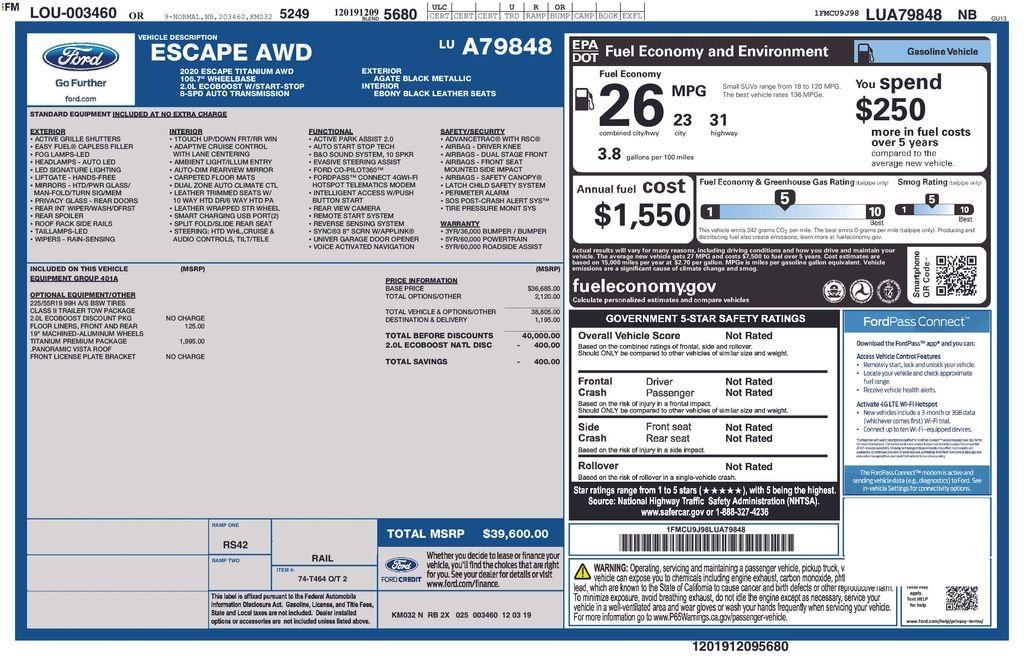 Used 2020 Black Ford Titanium image 23