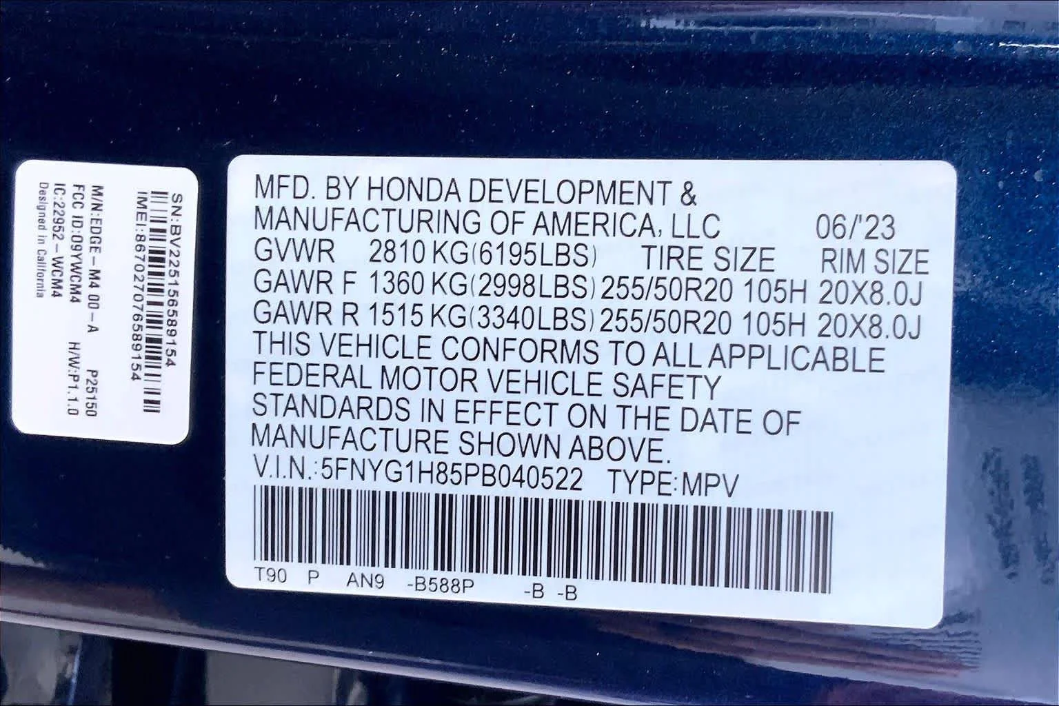Used 2023 Obsidian Blue Pearl Honda Elite image 31