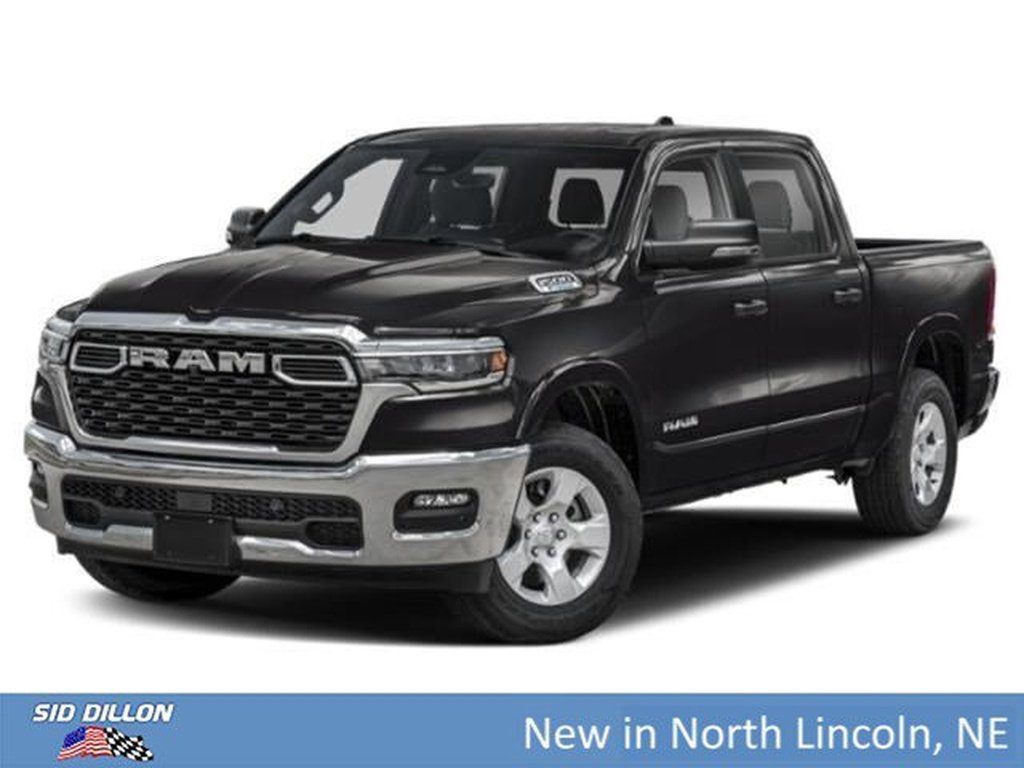 New 2026 Diamond Black Crystal Pearl-Coat Exterior Paint RAM Big Horn Crew Cab 4x4 5
