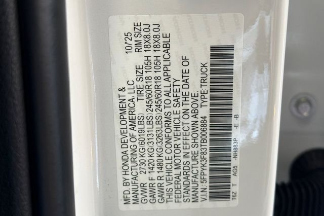 New 2026 Platinum White Pearl Honda Black Edition image 23