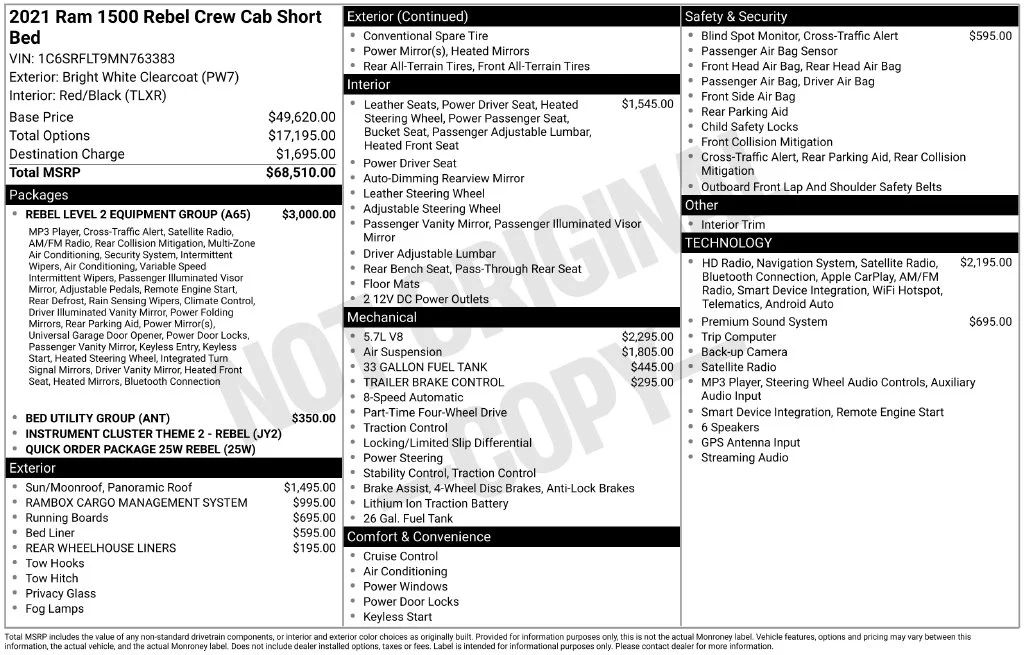 Used 2021 White Ram Rebel image 42
