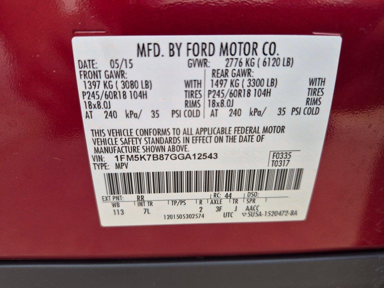 Used 2016 Ruby Red Metallic Tinted Clearcoat Ford Base image 35