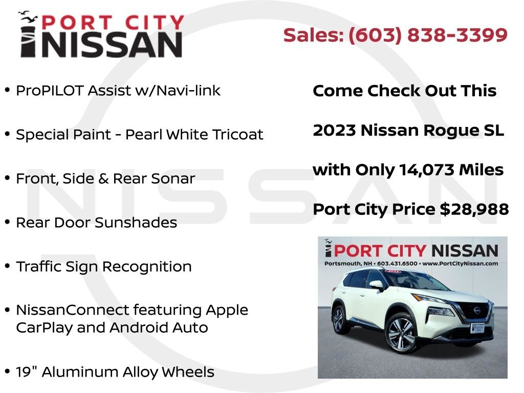 Used 2023 Pearl White Nissan SL premium w/heated leather seats & pano roof image 27