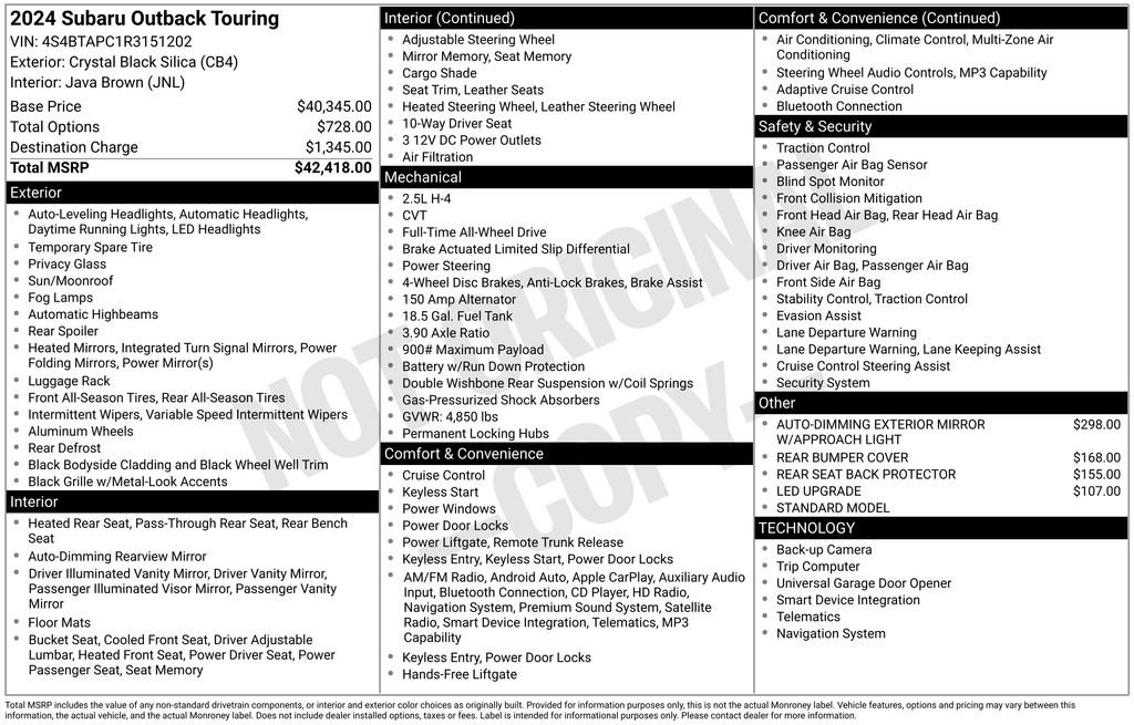 Used 2024 Black Subaru Touring image 7