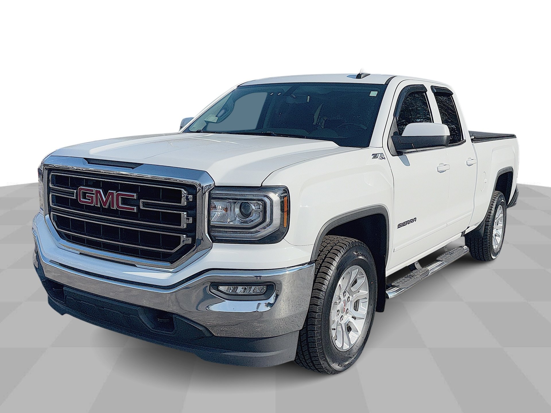 SUMMIT WHITE 2018 GMC Sierra 1500 SLE Double Cab 4WD Pickup Truck Four-Wheel Drive