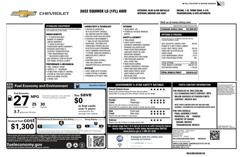 Used 2022 Blue Chevrolet LS image 3