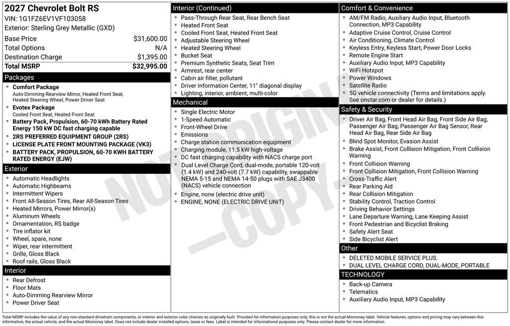 2027 Chevrolet Bolt RS - Photo 17