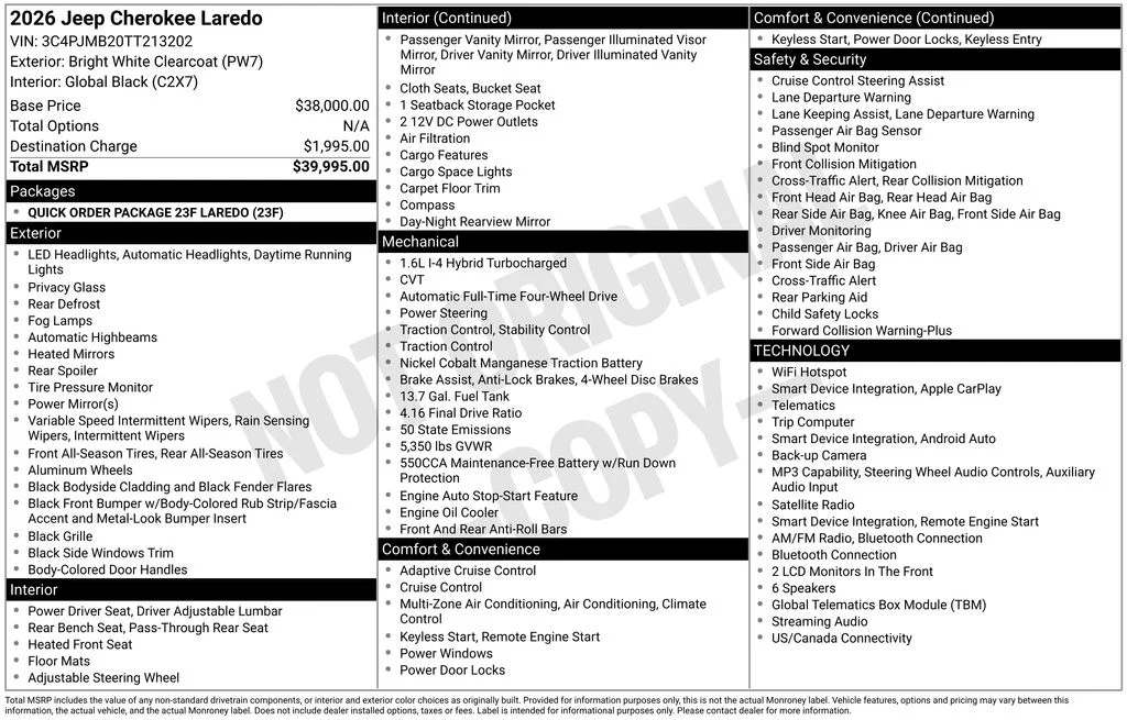 New 2026 Bright White Clearcoat Jeep Laredo image 5
