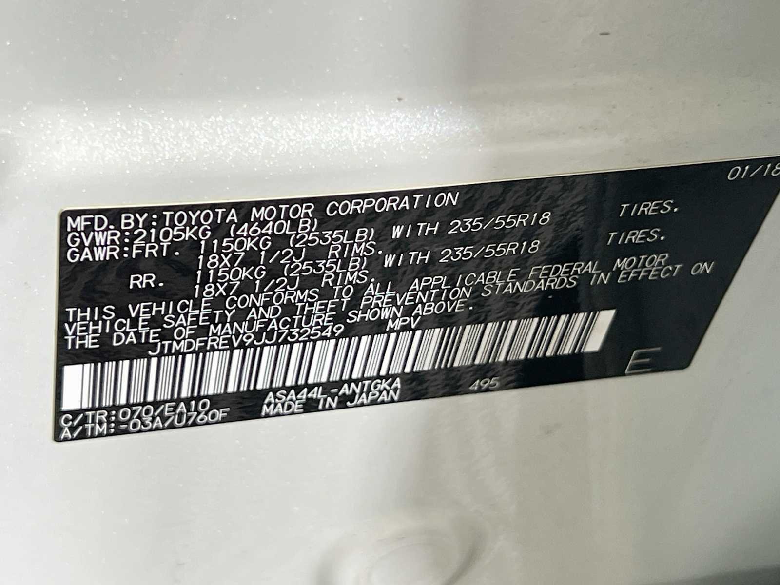 Used 2018 Blizzard Pearl Toyota Limited image 33
