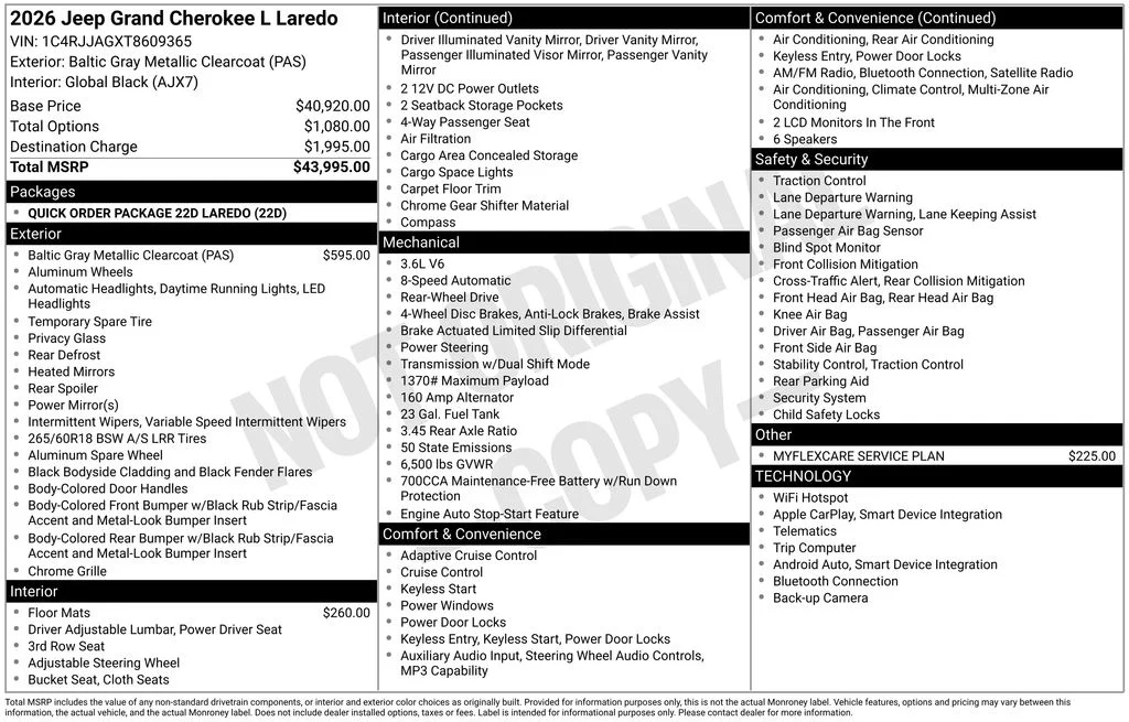New 2026 Baltic Gray Metallic Clear-Coat Exterior Paint Jeep Laredo image 9