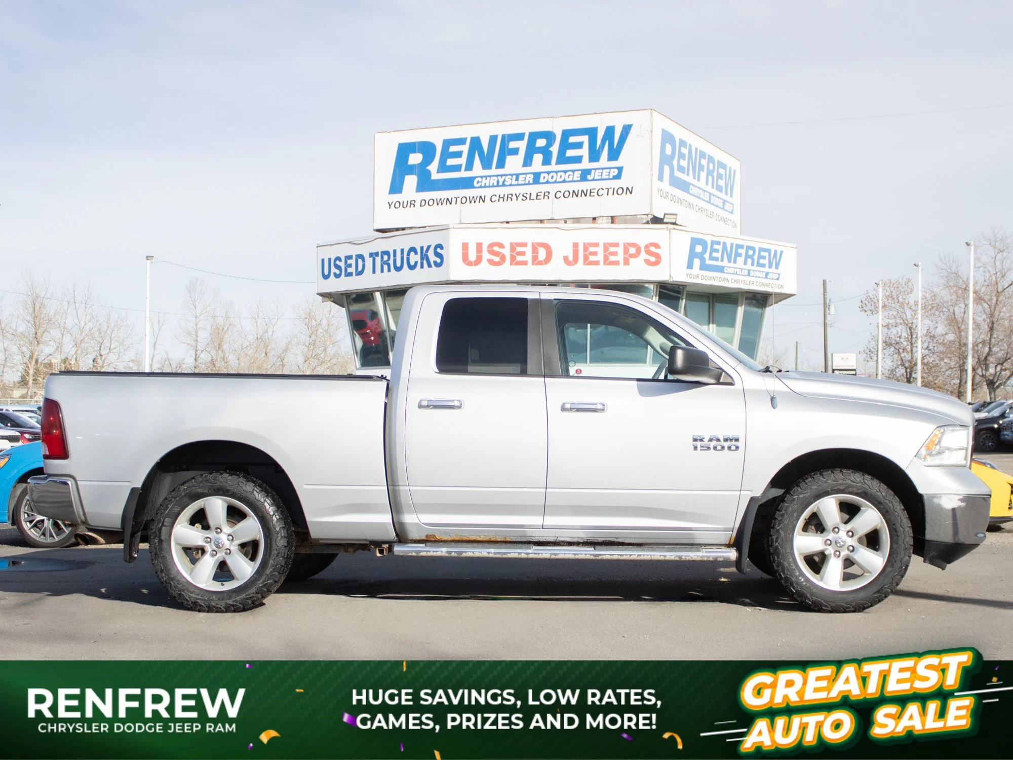 Used 2013 Silver RAM SLT* Crew Cab 4x4, 3.6L V6, Tonneau Cover, A/T Tires image 1