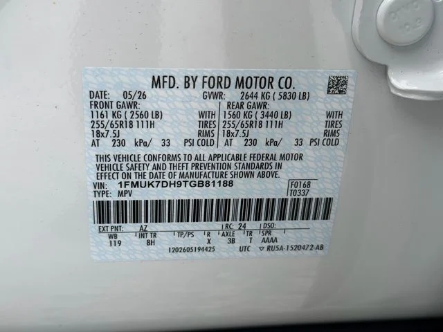 New 2026 Star White Metallic Tri-Coat Ford Active 100A image 26
